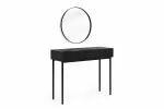 Dressing Table Nicole - Black Mat / Black Legs + Mirror Nicole 60 - Black