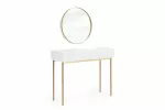 Dressing Table Nicole - White Mat / Golden Legs + Mirror Nicole 60 - Gold