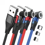 &bdquo;RealPower&ldquo; magnetinių laidų rinkinys, 3 A, 1 m, 3 laidai su adapteriais