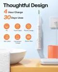 D2 Electric toothbrush x8 brushes / travel case / holder / cable White