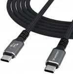 &bdquo;Wozinsky&ldquo; USB-C &ndash; USB-C kabelis, 1 m, juodas (5907769376740)