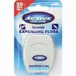 ACTIVE ORAL CARE_Expanding Floss mėtų spalvos pūpsantis dantų siūlas su fluoru 50 metrų
