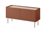 Tv Set With 2 Door And 1 Drawer Desin - Ceramic Red / Nagano Oak