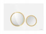 &bdquo;Cersanit&ldquo; nuleidimo mygtukas &bdquo;LUNA RING&ldquo; &ndash; baltas, blizgus, su auksu blizgančia detalė