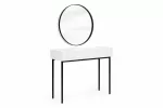Dressing Table Nicole - White Mat / Black Legs + Mirror Nicole 80 - Black