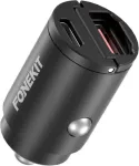 FoneKit Travel PD 30W, USB-A + USB-C -autolaturi
