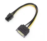 RoGer SAPCIE6P 15pin SATA Power to 6pin PCIe Adapter Cable for GPU / 20cm