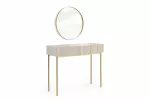 Dressing Table Nicole - Cashmere / Golden Legs + Mirror Nicole 60 - Gold