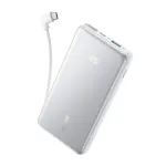 I&scaron;orinė baterija Anker Zolo (10K, 22.5W, Built-In USB-C Cable) White