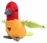 HAPPY YAPPERS interaktyvus pliu&scaron;inis žaislas raudonai oranžinė papūgėlė, 9474