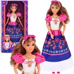 Anlily Doll in a colorful folk style with a rose headband ZA6223