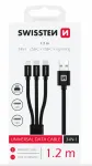 Swissten 3in1 Textile Data Cable 1.2m