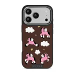 Cloud Hopping - iPhone 17 Pro Case, Elite Dark (MagSafe) / Silver