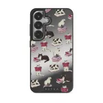 Curious Cat - Samsung Galaxy S25 Plus Case, Elite Mirror Dark (Magnetic) / Silver