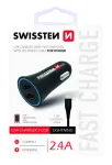 Swissten Car charger 12 - 24V / 1A + 2.1A + Lightning Data Cable 1.2m