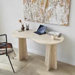 Darbo stalas, &bdquo;Hanah Home&ldquo;, travertinas, 120 x 75 x 60