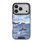 Retro Splash - iPhone 17 Pro Case, Elite Dark (MagSafe) / Silver