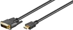Goobay | DVI-D/HDMI cable, gold-plated | Black | DVI-D male Single-Link (18+1 pin) | HDMI male (type A) | HDMI to DVI-D | 2 m