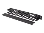 Lanberg Cable Organizer 19''1U plastikas su A tipo dangteliu, juodas