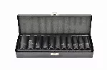 AWTOOLS IMPACT SOCKET SET 1/2" 11pcs. 10-24mm BLACK LINE