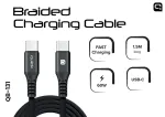 Quick QB-131 Braided 60W Charhing and Data Cable USB-С to USB-С 1.5m