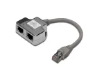 Digitus CAT 5e patch cable adapter, 2x CAT 5e, shielded DN-93904 Black 0.19 m