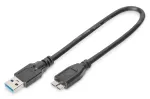 USB3.0 Cable 0,25m USB A/microUSB B M/M Black 0,25m