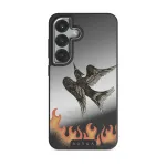 Fire Is Catching - Samsung Galaxy S25 Plus Case, Elite Mirror Dark (Magnetic) / Silver