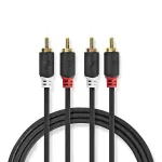 Nedis Audio Cable 2x RCA -- 2 x RCA 2m Black