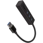AXAGON HMA-CR3A 3x USB-A + SD/microSD, USB3.2 Gen 1 hub, metal, 20cm USB-A cable