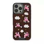 Cloud Hopping - iPhone 16 Pro Case, Elite Dark (MagSafe) / Silver