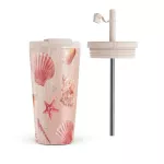Seashells - Travel Mug, 500 ml / Flap & Straw Set
