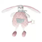 Toy Blanket - 94307 - MILUŚ - BUNNY in PANTS - PINK - size 25 cm