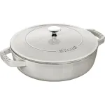 Deep braising pan with lid Staub - 24 cm, White truffle