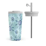 Blue Gaze - Travel Mug, 500 ml / Flap & Straw Set
