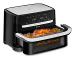 Tefal Dual Easy Fry Flex EY9228 9 L Autonominės 2700 W Kar&scaron;to oro gruzdintuvė Juoda, Nerūdijančiojo plieno