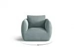Velvet Armchair, "Nimes", 1 Seat, 95.5x87x80 Made in Europe