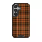 Autumn Plaid - Samsung Galaxy S25 Plus Case, Elite Dark (Magnetic) / Silver