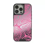 Pink Shores - iPhone 16 Pro Case, Elite Mirror Dark (MagSafe) / Silver