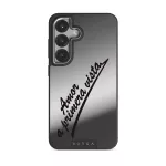 Amor - Samsung Galaxy S25 Plus Case, Elite Mirror Dark (Magnetic) / Silver