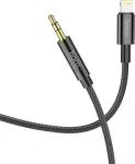 &bdquo;Hoco&ldquo; USB kabelis &bdquo;Lightning&ldquo; &ndash; &bdquo;mini Jack&ldquo; 3,5 mm, 1 m, juodas