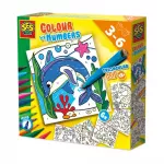 Spalvinimo pagal skaičius rinkinys SES Creative su trikampio formos flomasteriais