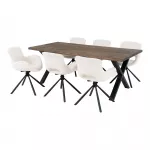 Valgomojo baldų komplektas Toulon ir Amorim, 58/200 x 59/95 x 75/82,5 cm