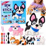 DIY sewing and gluing kit with 8 felt ornaments - DOGS and CATS ZA6588