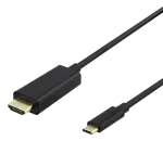 USB-C - HDMI cable DELTACO 4K UHD, gold plated, 1m, black / USBC-HDMI1010-K / R00140019