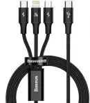Baseus Rapid Series 3-in-1 cable USB-C For M+L+T 20W 1.5m Black (Black)