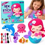 DIY sewing and gluing kit with 5 felt ornaments UNDERSEA WORLD ZA6592