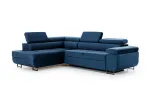 Kampinė sofa su miegamąja zona Annabelle L Monolith 77 Kairė pusė Juodos kojos