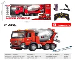 Red R/C concrete mixer with lights and sound function