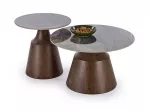 TOWER set of 2 c.tables brown marble / walnut